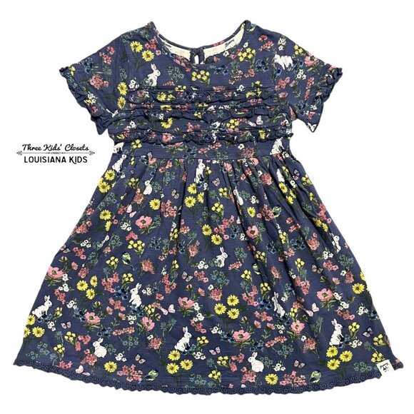 Mantaray 4-5Y Navy Floral Bunny Print Dress - Picture 1 of 8